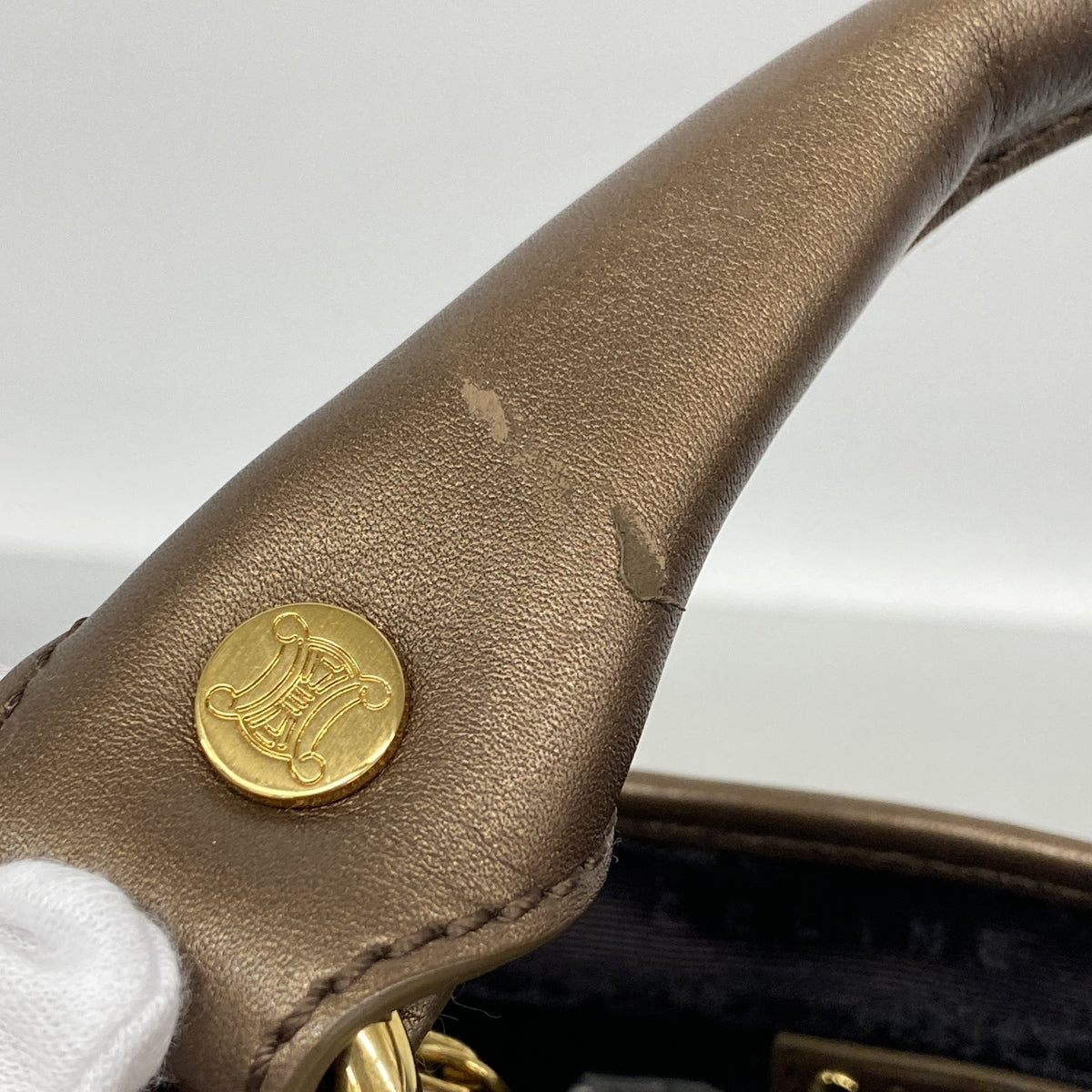 【6ka0038】セリーヌ ハンドバッグ ブギーバッグ スウェード ブラウン ゴールド金具【中古】レディース