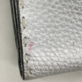 【6ka0057】フェンディ 長財布 セレリア レザー シルバー シルバー金具【中古】レディース