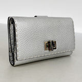 【6ka0057】フェンディ 長財布 セレリア レザー シルバー シルバー金具【中古】レディース