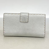 【6ka0057】フェンディ 長財布 セレリア レザー シルバー シルバー金具【中古】レディース
