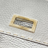 【6ka0057】フェンディ 長財布 セレリア レザー シルバー シルバー金具【中古】レディース
