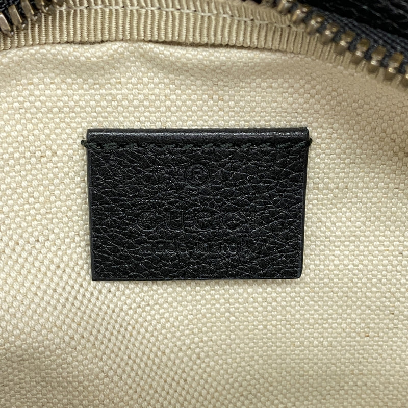 【6ka0058】グッチ ウエストバッグ シェリーライン 527792 レザー ブラック ゴールド金具【中古】メンズ
