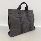【6ka0097】エルメス トートバッグ エールラインMM ナイロン グレー シルバー金具【中古】メンズ レディース ユニセックス