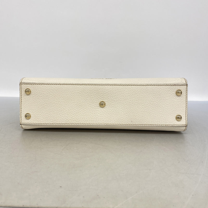 【6ka0109】グッチ ハンドバッグ ソーホー 431571 レザー アイボリー シャンパンゴールド金具 2wayバッグ【中古】レディース