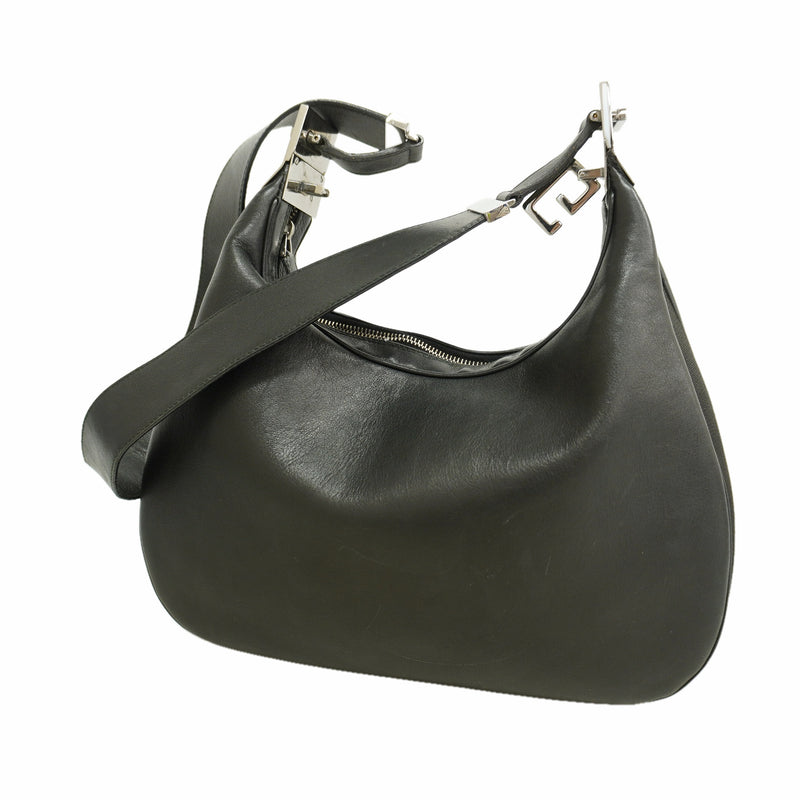 【6ka0117】グッチ ショルダーバッグ 001 3315 レザー ブラック シルバー金具【中古】レディース