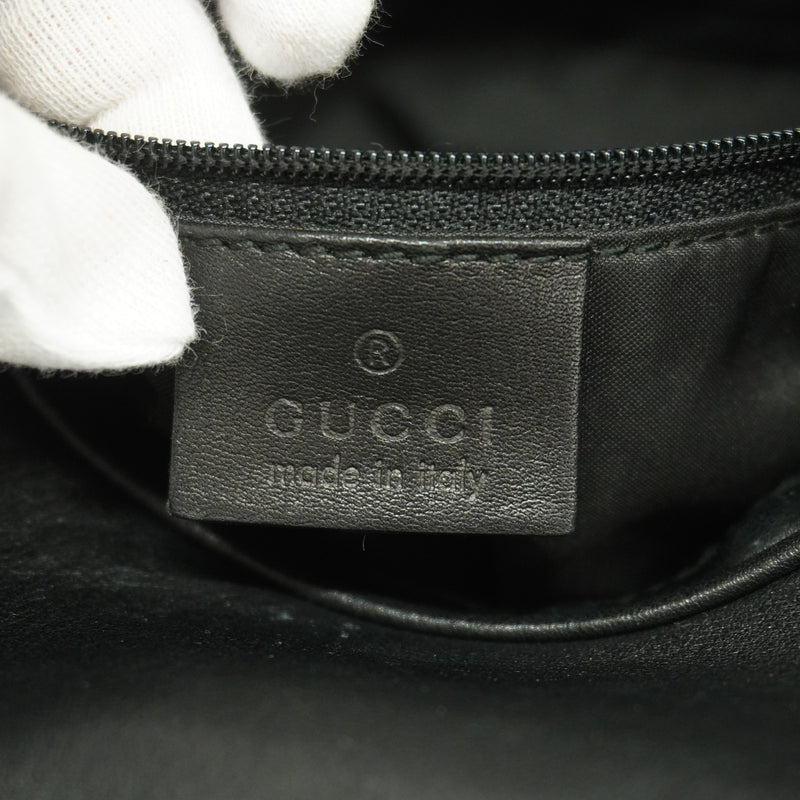 【6ka0117】グッチ ショルダーバッグ 001 3315 レザー ブラック シルバー金具【中古】レディース