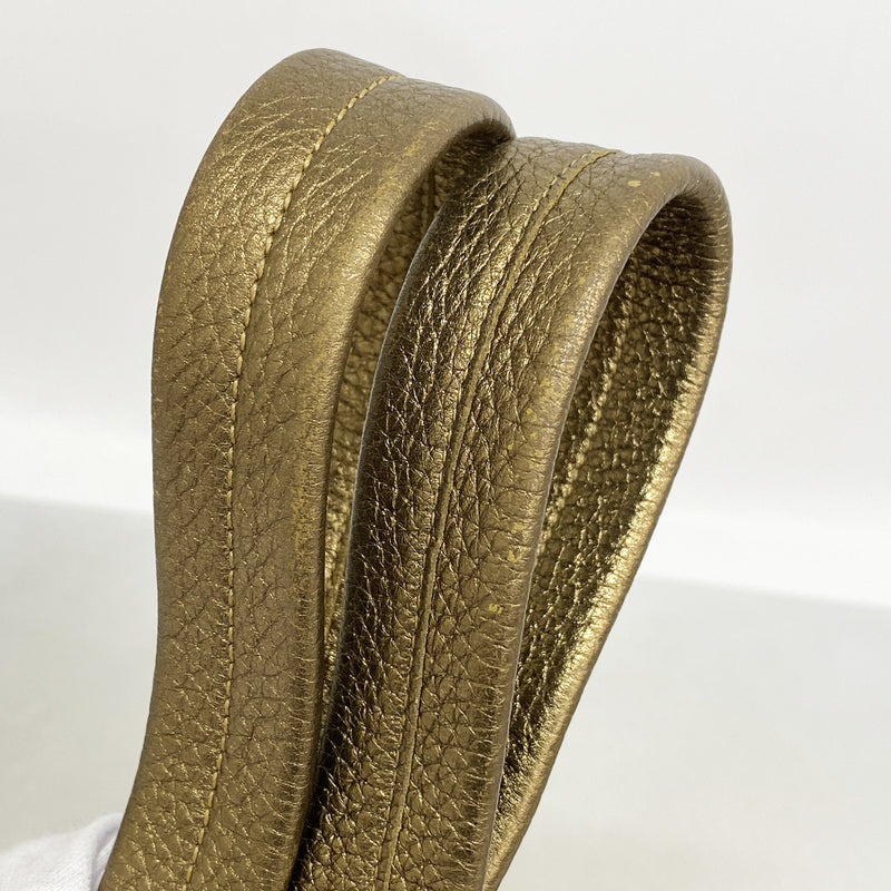 【6ka0136】カルティエ ショルダーバッグ ラド―ニャ スウェード レザー ブラウン メタリックゴールド ゴールド金具【中古】レディース