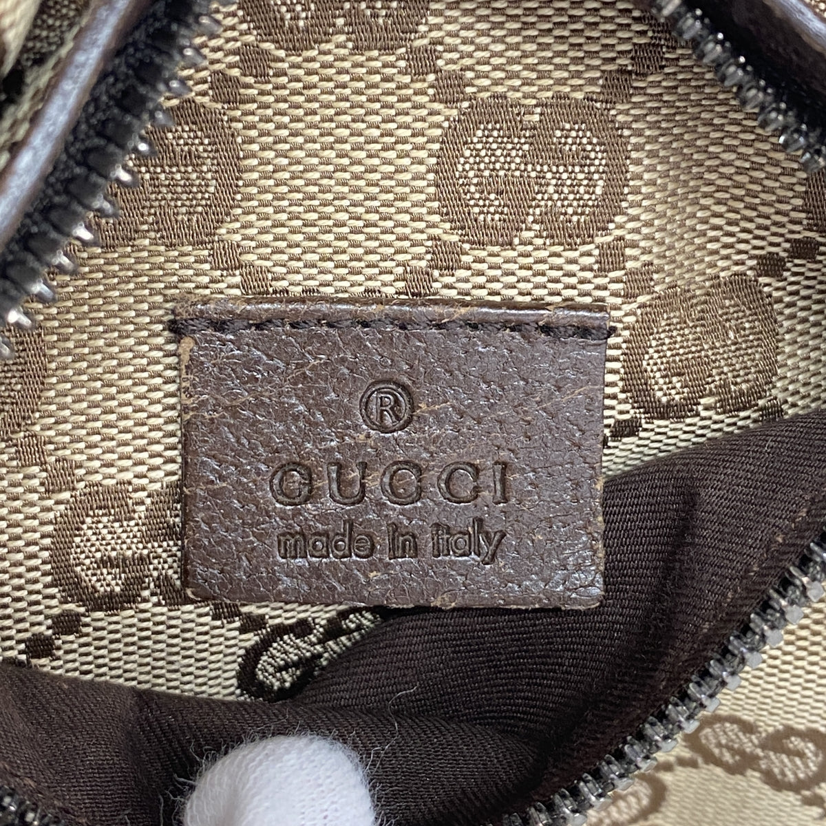 【6ka0147】グッチ ウエストバッグ GGキャンバス 28566 キャンバス ベージュ シルバー金具【中古】レディース