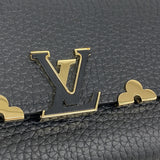 【6ka0163】ルイヴィトン 三つ折り財布 トリヨン ポルトフォイユカプシーヌコンパクト M82764 ノワール【中古】レディース