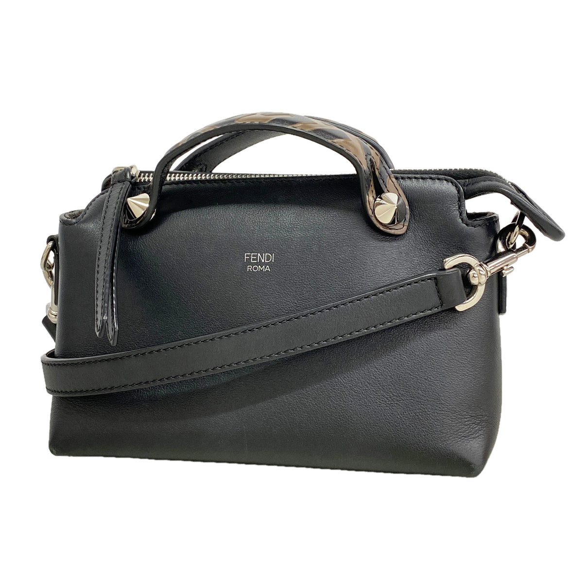 【6ka0174】フェンディ ハンドバッグ バイザウェイ レザー ブラック シルバー金具 2wayバッグ【中古】レディース
