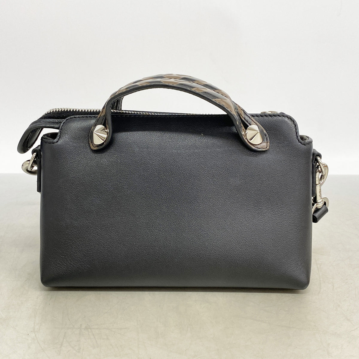 【6ka0174】フェンディ ハンドバッグ バイザウェイ レザー ブラック シルバー金具 2wayバッグ【中古】レディース