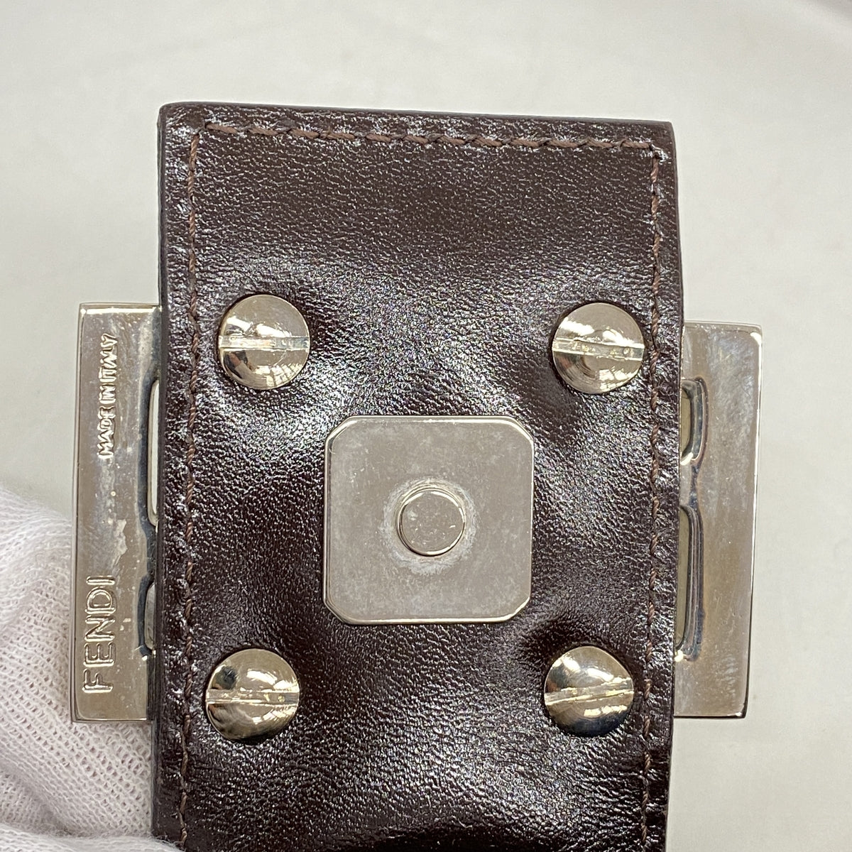 【6ka0176】フェンディ ショルダーバッグ ズッカ ナイロンキャンバス ブラウン シルバー金具【中古】レディース