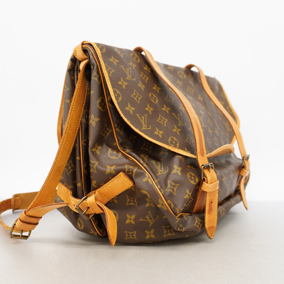 【6ka0202】ルイヴィトン ショルダーバッグ モノグラム ソミュール43 M42252 ブラウン【中古】レディース