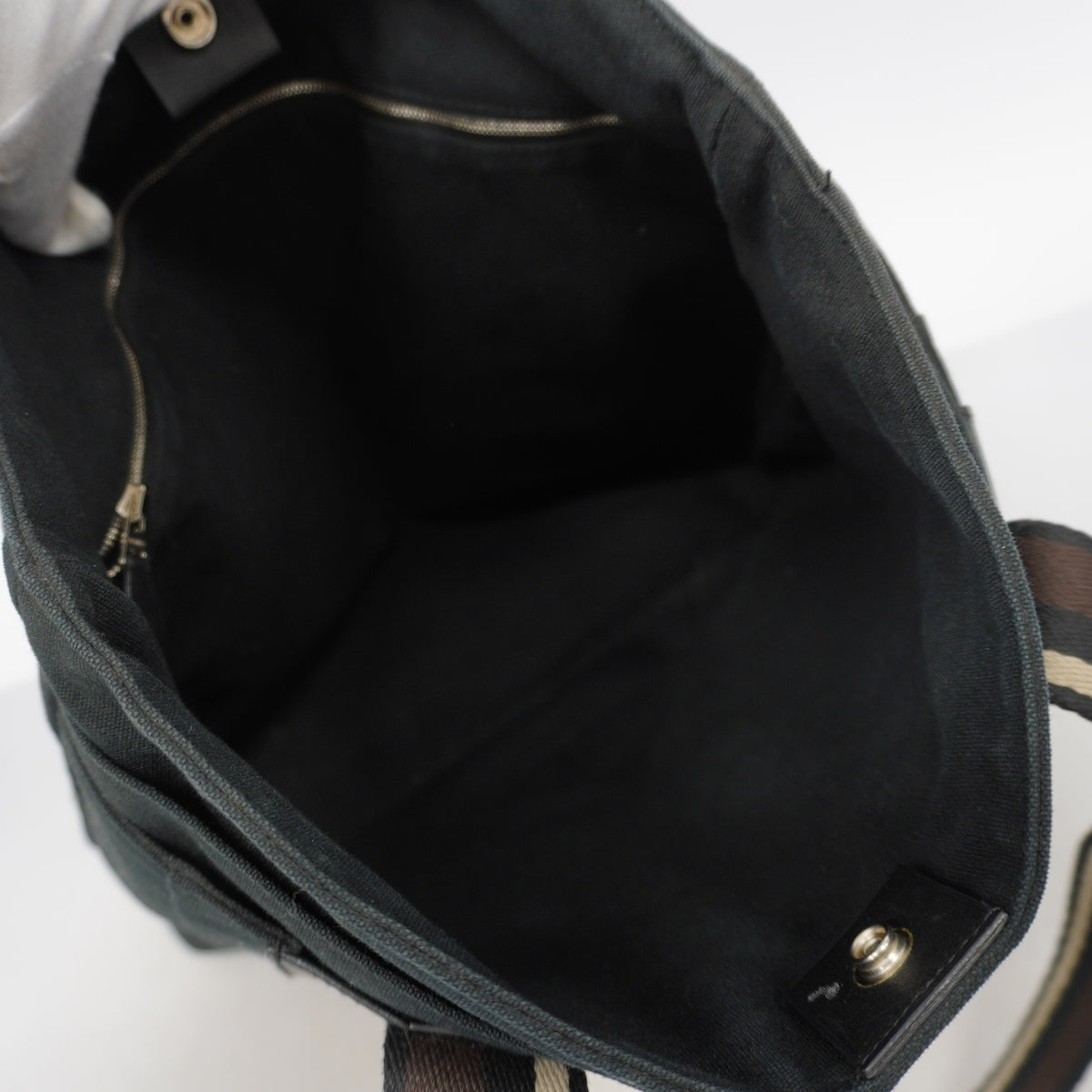 【6ka0217】エルメス トートバッグ トロカホリゾンタルMM キャンバス ブラック シルバー金具【中古】メンズ レディース ユニセックス