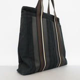 【6ka0217】エルメス トートバッグ トロカホリゾンタルMM キャンバス ブラック シルバー金具【中古】メンズ レディース ユニセックス