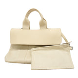 【6ka0218】エルメス トートバッグ ヴァルパライソPM トワルシェブロン アイボリー シルバー金具 □L刻印【中古】レディース