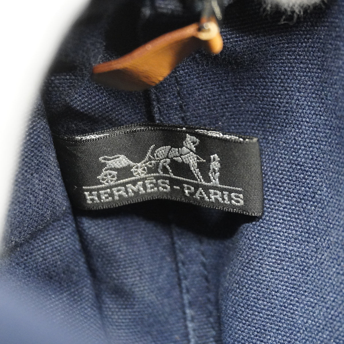 【6ka0219】エルメス トートバッグ フールトゥPM キャンバス ネイビー ブラウン シルバー金具【中古】メンズ レディース ユニセックス
