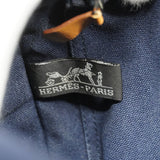 【6ka0219】エルメス トートバッグ フールトゥPM キャンバス ネイビー ブラウン シルバー金具【中古】メンズ レディース ユニセックス