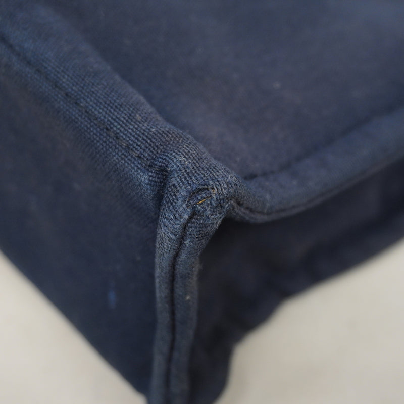 【6ka0219】エルメス トートバッグ フールトゥPM キャンバス ネイビー ブラウン シルバー金具【中古】メンズ レディース ユニセックス