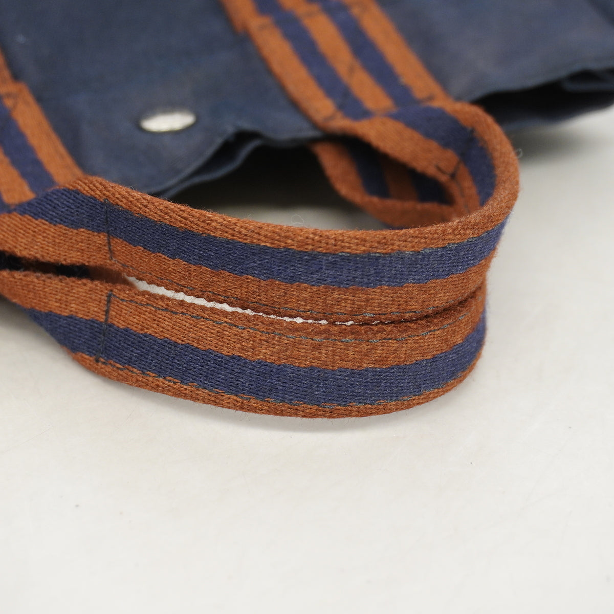 【6ka0219】エルメス トートバッグ フールトゥPM キャンバス ネイビー ブラウン シルバー金具【中古】メンズ レディース ユニセックス