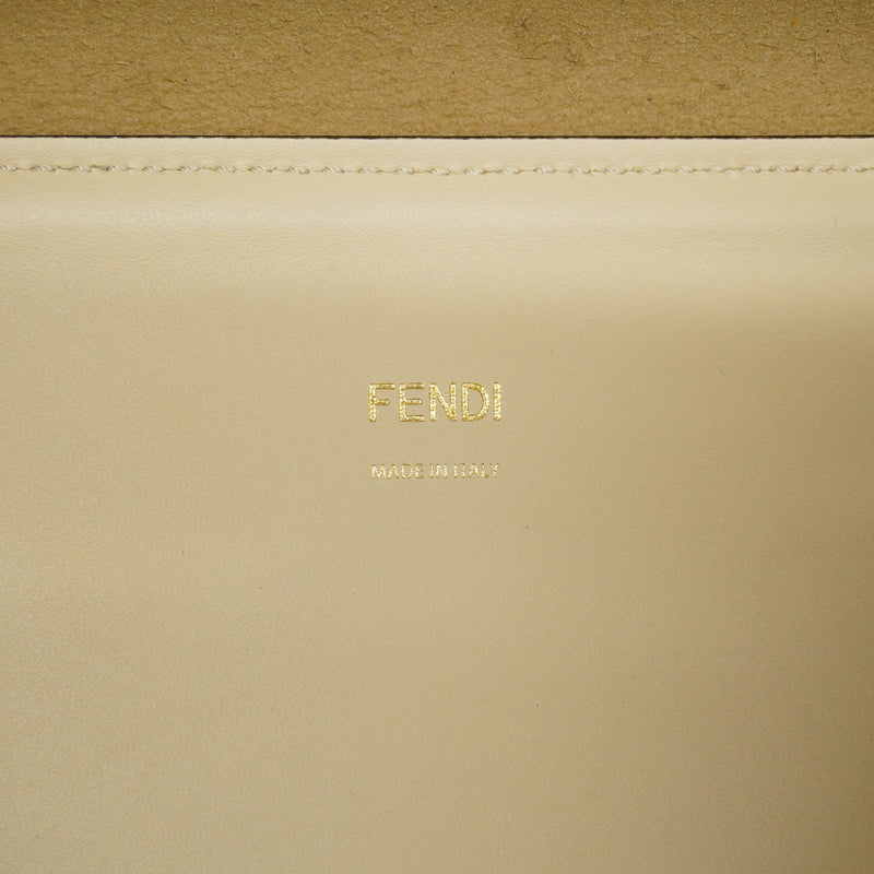 【6ka0227】フェンディ トートバッグ サンシャイン レザー アイボリー ゴールド金具 2wayバッグ【中古】レディース