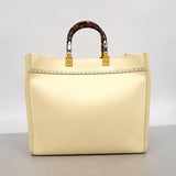 【6ka0227】フェンディ トートバッグ サンシャイン レザー アイボリー ゴールド金具 2wayバッグ【中古】レディース