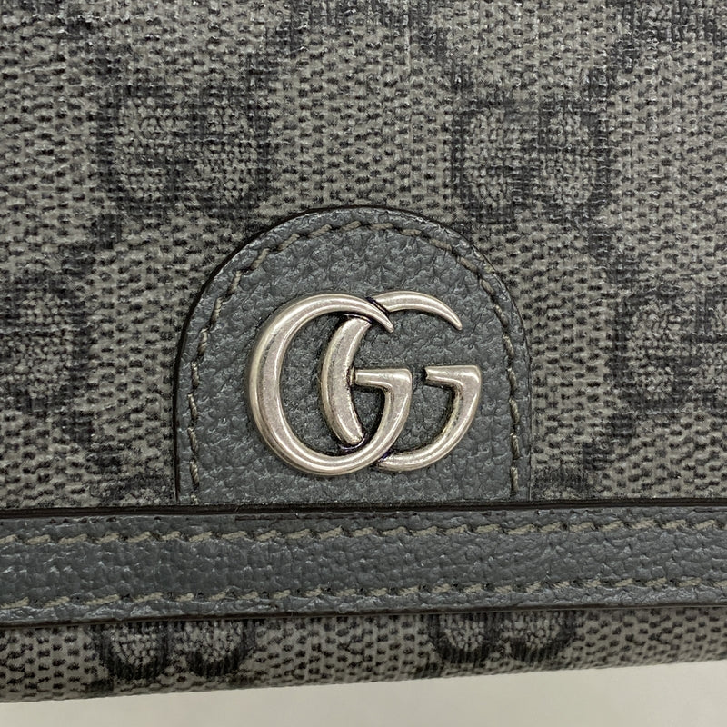 【6ka0241】グッチ カードケース GGスプリーム 732025 PVC グレー シルバー金具【中古】メンズ