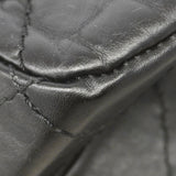 【6ka0263】シャネル ショルダーバッグ 2.55/マトラッセ Wフラップ Wチェーン マキシ レザー ブラック シルバー金具【中古】レディース