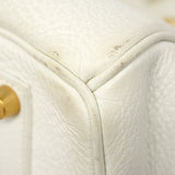 【6ka0268】エルメス ハンドバッグ バーキン35 トリヨンクレマンス ホワイト ゴールド金具 □F刻印【中古】レディース
