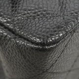 【6ka0271】シャネル ショルダーバッグ マトラッセ Wフラップ Wチェーン キャビアスキン ブラック ゴールド金具【中古】レディース
