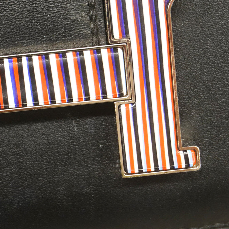 【6ka0277】エルメス ショルダーバッグ コンスタンスミニ スイフト ブラック シルバー金具 C刻印【中古】レディース