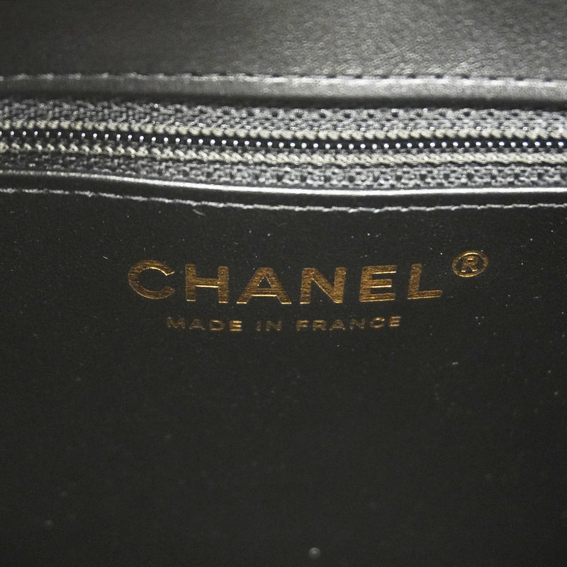 【6ka0283】シャネル ハンドバッグ マトラッセ チェーンショルダー ミニショッピングバッグ カーフスキン ブラック ゴールド金具 2wayバッグ【中古】レディース