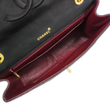 【6ka0291】シャネル ショルダーバッグ デカマトラッセ Wチェーン ラムスキン ブラック ゴールド金具【中古】レディース