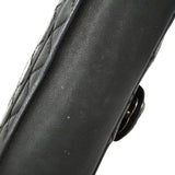 【6ka0293】シャネル ショルダーバッグ マトラッセ Wチェーン レザー ブラック シルバー金具【中古】レディース