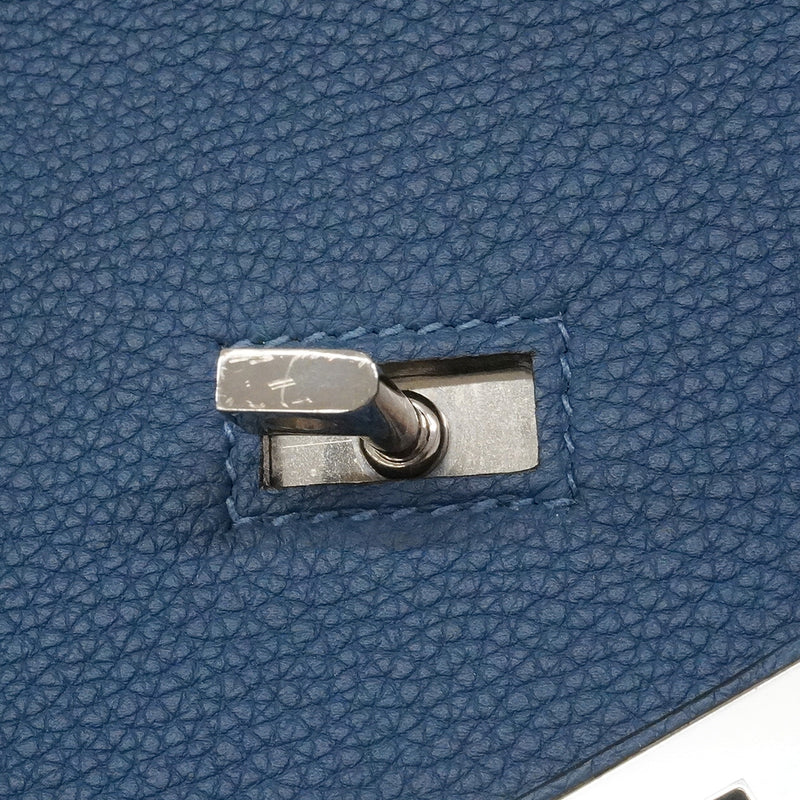 【6ka0294】エルメス ハンドバッグ オータクロア40 トゴ ディープブルー シルバー金具 Y刻印【中古】メンズ