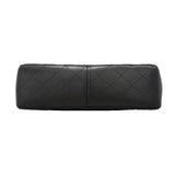 【6ka0302】シャネル ショルダーバッグ デカマトラッセ Wフラップ Wチェーン ラムスキン ブラック シルバー金具【中古】レディース