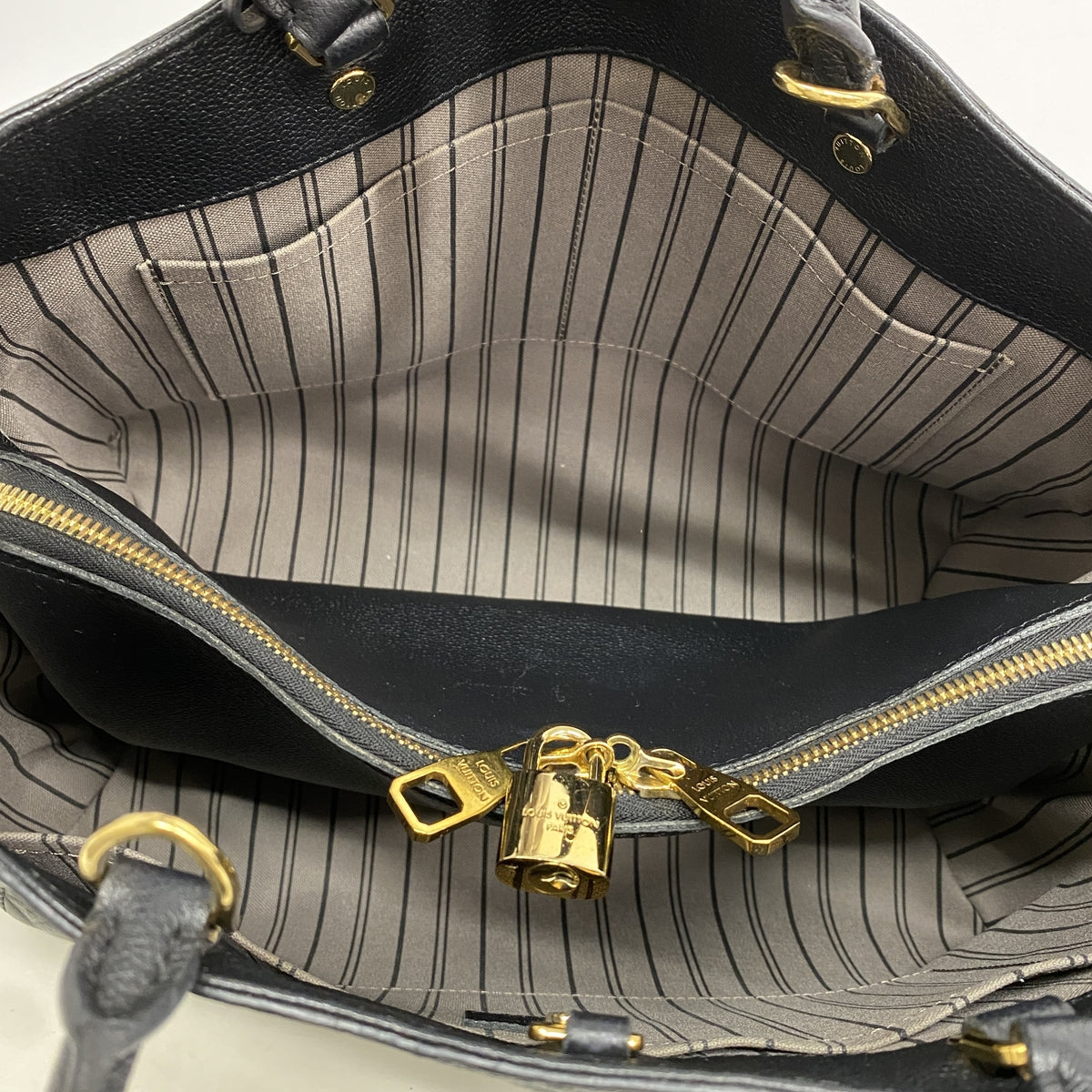 【6ka0312】ルイヴィトン ハンドバッグ モノグラム・アンプラント モンテーニュGM M41069 ノワール【中古】レディース