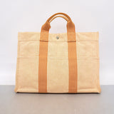 【6ka0318】エルメス トートバッグ ニューフールトゥMM キャンバス オレンジ シルバー金具【中古】メンズ レディース ユニセックス