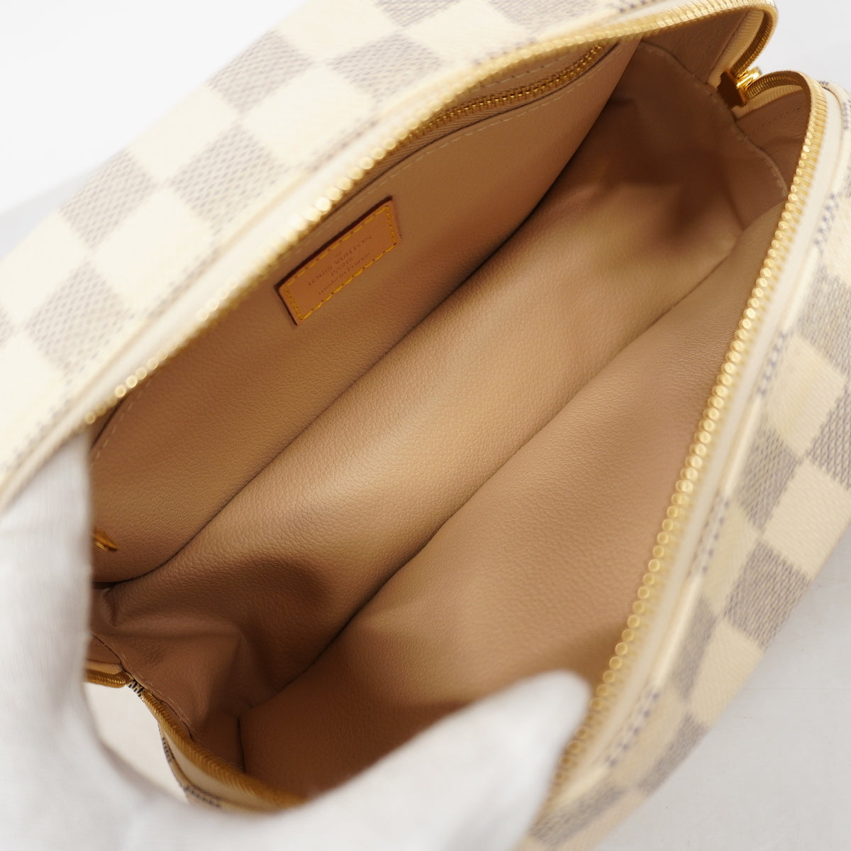 【6ka0325】ルイヴィトン ポーチ ダミエ・アズール トゥルーストワレ25 N41420 ホワイト【中古】レディース