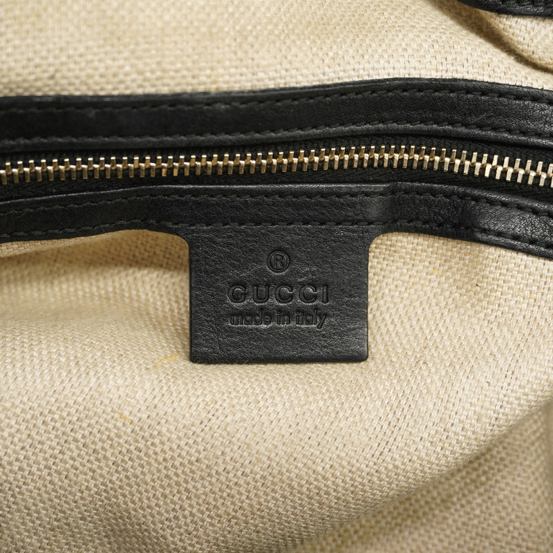 【6ka0333】グッチ トートバッグ 257029 レザー ブラック シャンパンゴールド金具【中古】レディース