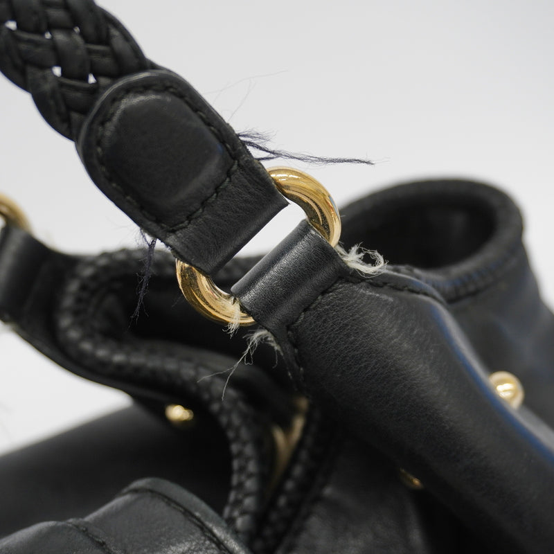 【6ka0333】グッチ トートバッグ 257029 レザー ブラック シャンパンゴールド金具【中古】レディース