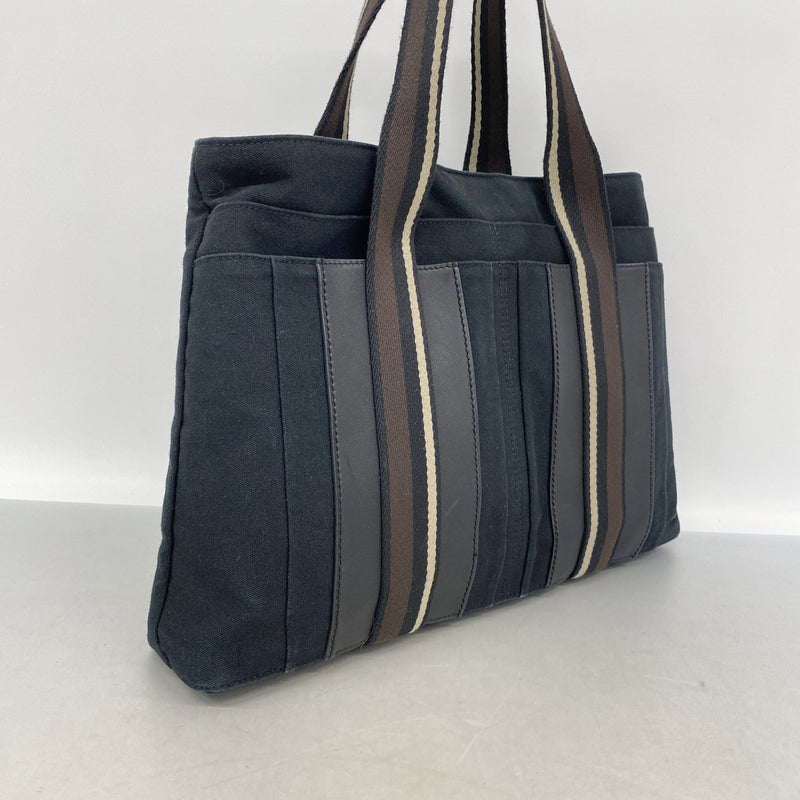 【6ka0341】エルメス トートバッグ トロカホリゾンタルMM キャンバス ブラック シルバー金具【中古】メンズ レディース ユニセックス