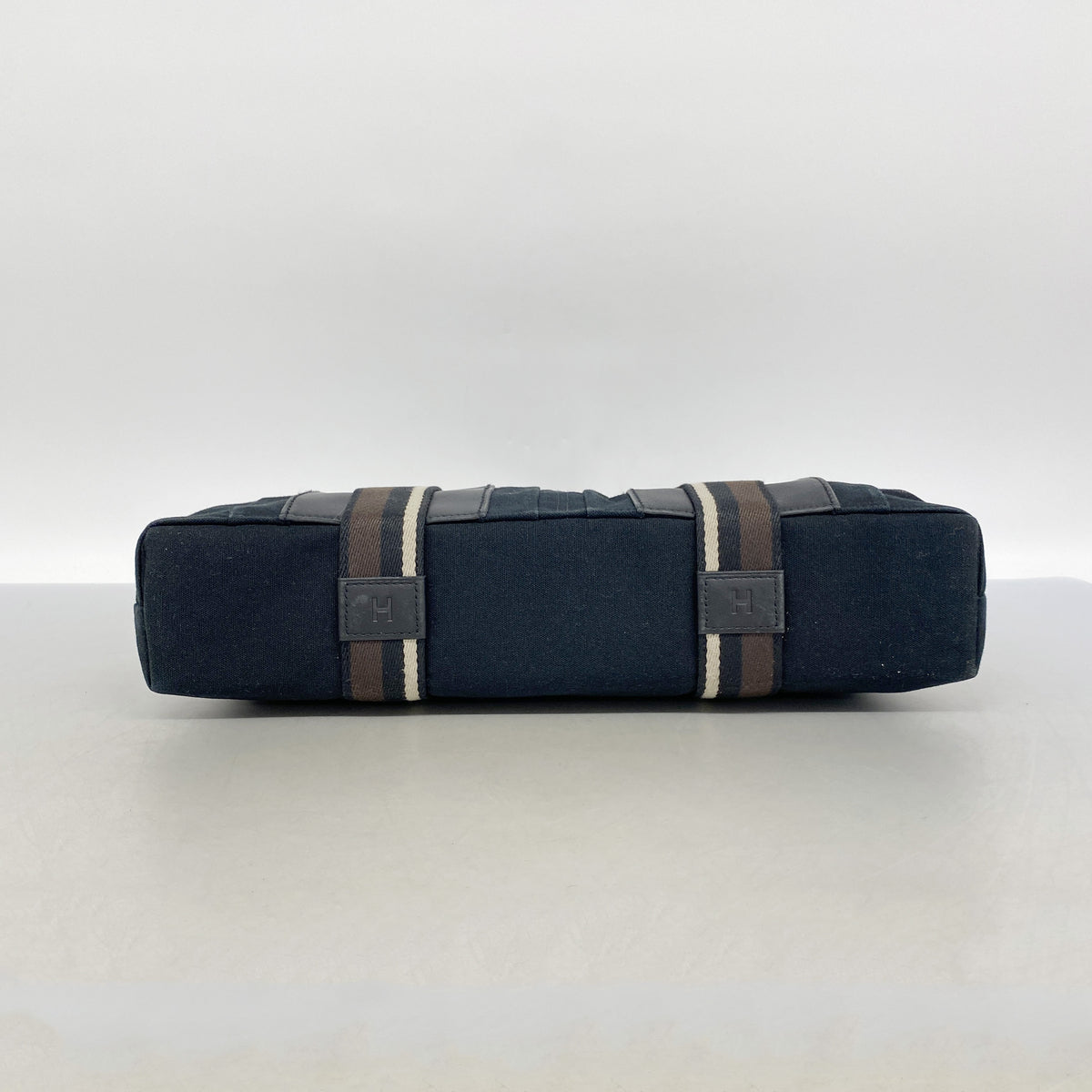 【6ka0341】エルメス トートバッグ トロカホリゾンタルMM キャンバス ブラック シルバー金具【中古】メンズ レディース ユニセックス