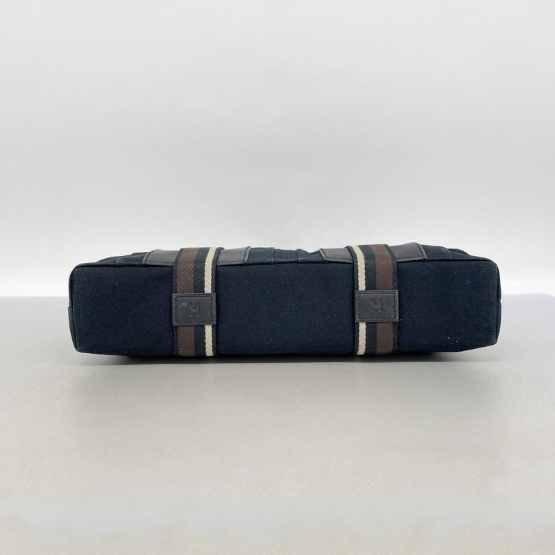 【6ka0341】エルメス トートバッグ トロカホリゾンタルMM キャンバス ブラック シルバー金具【中古】メンズ レディース ユニセックス