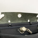 【6ka0364】エルメス ハンドバッグ エールバッグPM トワルオフィシエ ブラック シルバー金具 □E刻印 2wayバッグ【中古】レディース