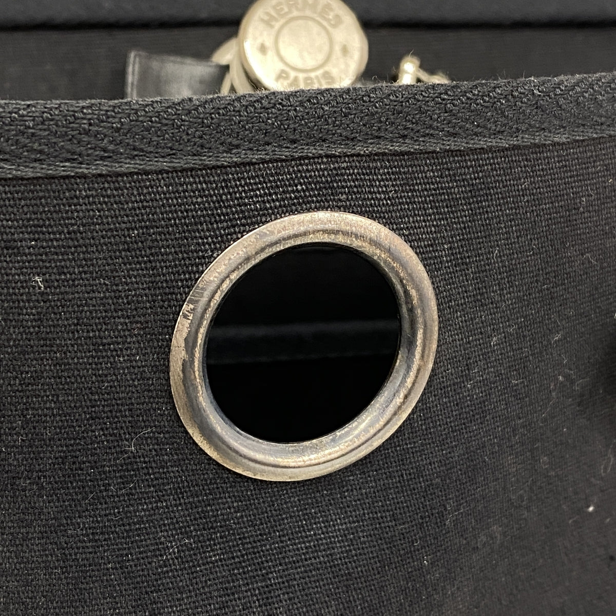 【6ka0364】エルメス ハンドバッグ エールバッグPM トワルオフィシエ ブラック シルバー金具 □E刻印 2wayバッグ【中古】レディース