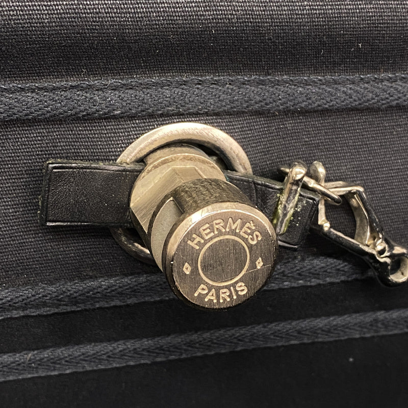 【6ka0364】エルメス ハンドバッグ エールバッグPM トワルオフィシエ ブラック シルバー金具 □E刻印 2wayバッグ【中古】レディース