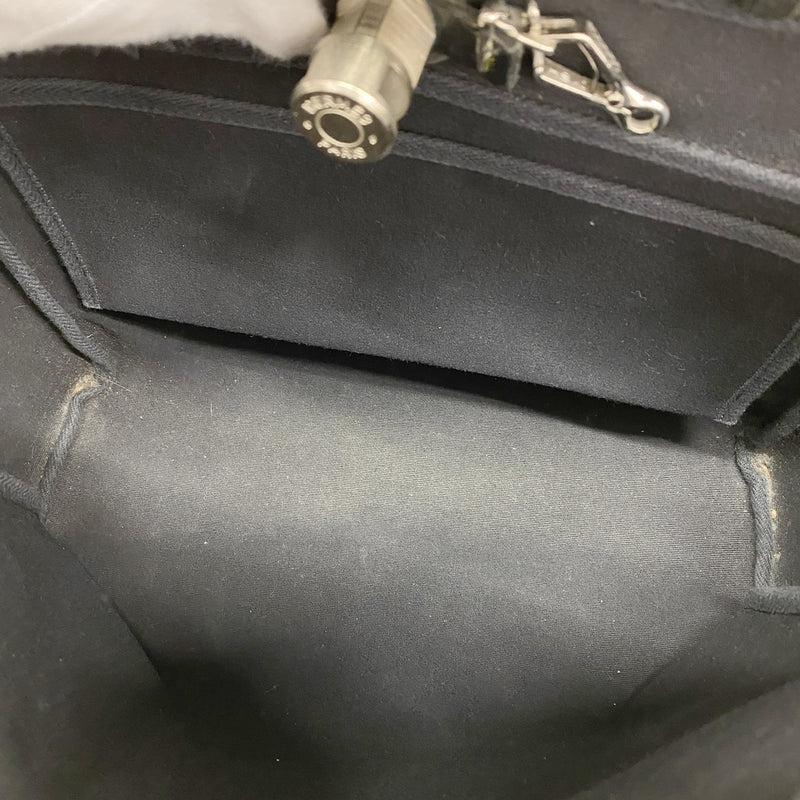 【6ka0364】エルメス ハンドバッグ エールバッグPM トワルオフィシエ ブラック シルバー金具 □E刻印 2wayバッグ【中古】レディース