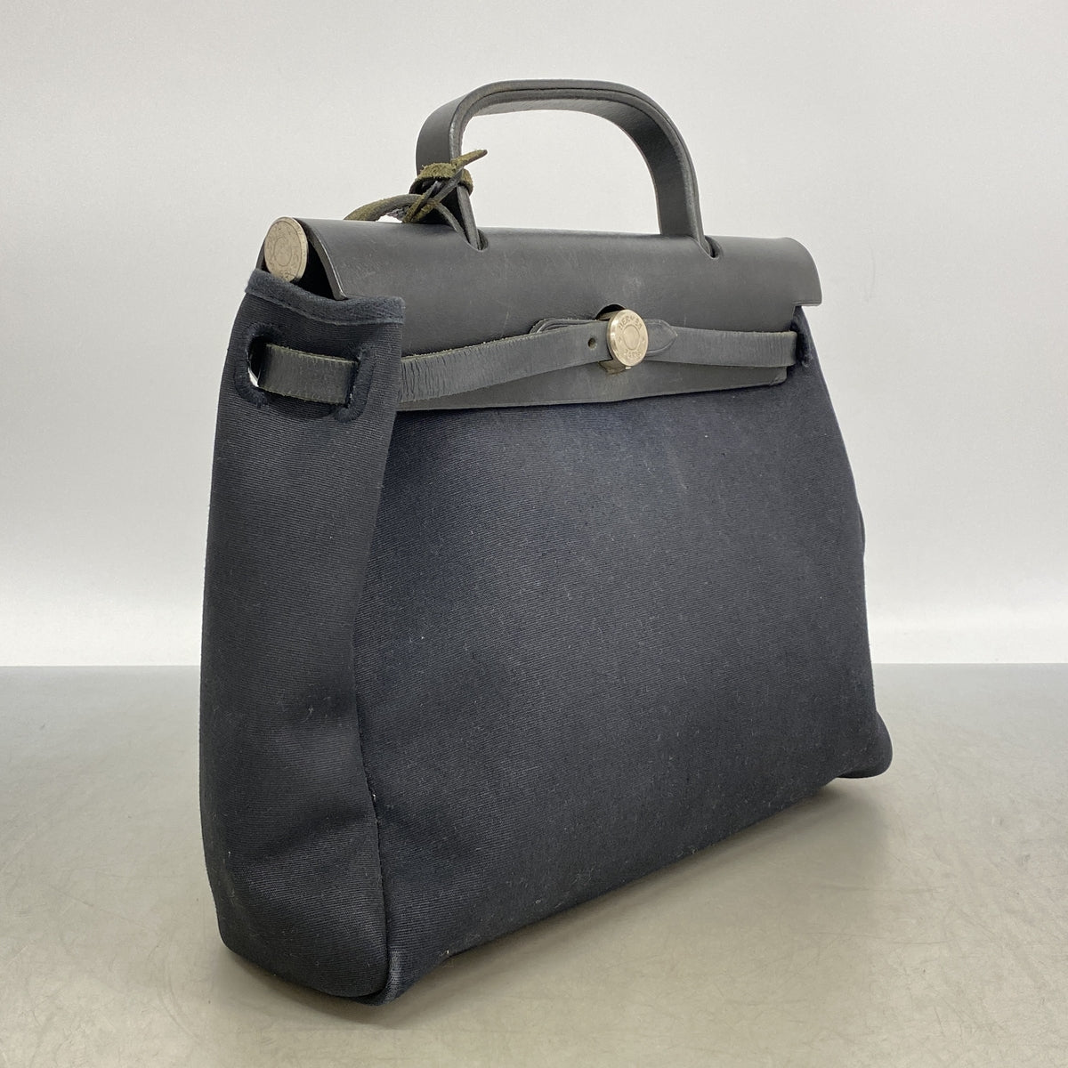 【6ka0364】エルメス ハンドバッグ エールバッグPM トワルオフィシエ ブラック シルバー金具 □E刻印 2wayバッグ【中古】レディース