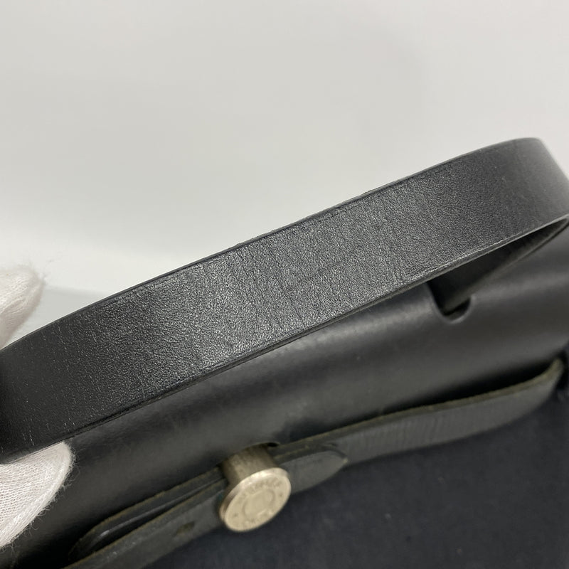 【6ka0364】エルメス ハンドバッグ エールバッグPM トワルオフィシエ ブラック シルバー金具 □E刻印 2wayバッグ【中古】レディース